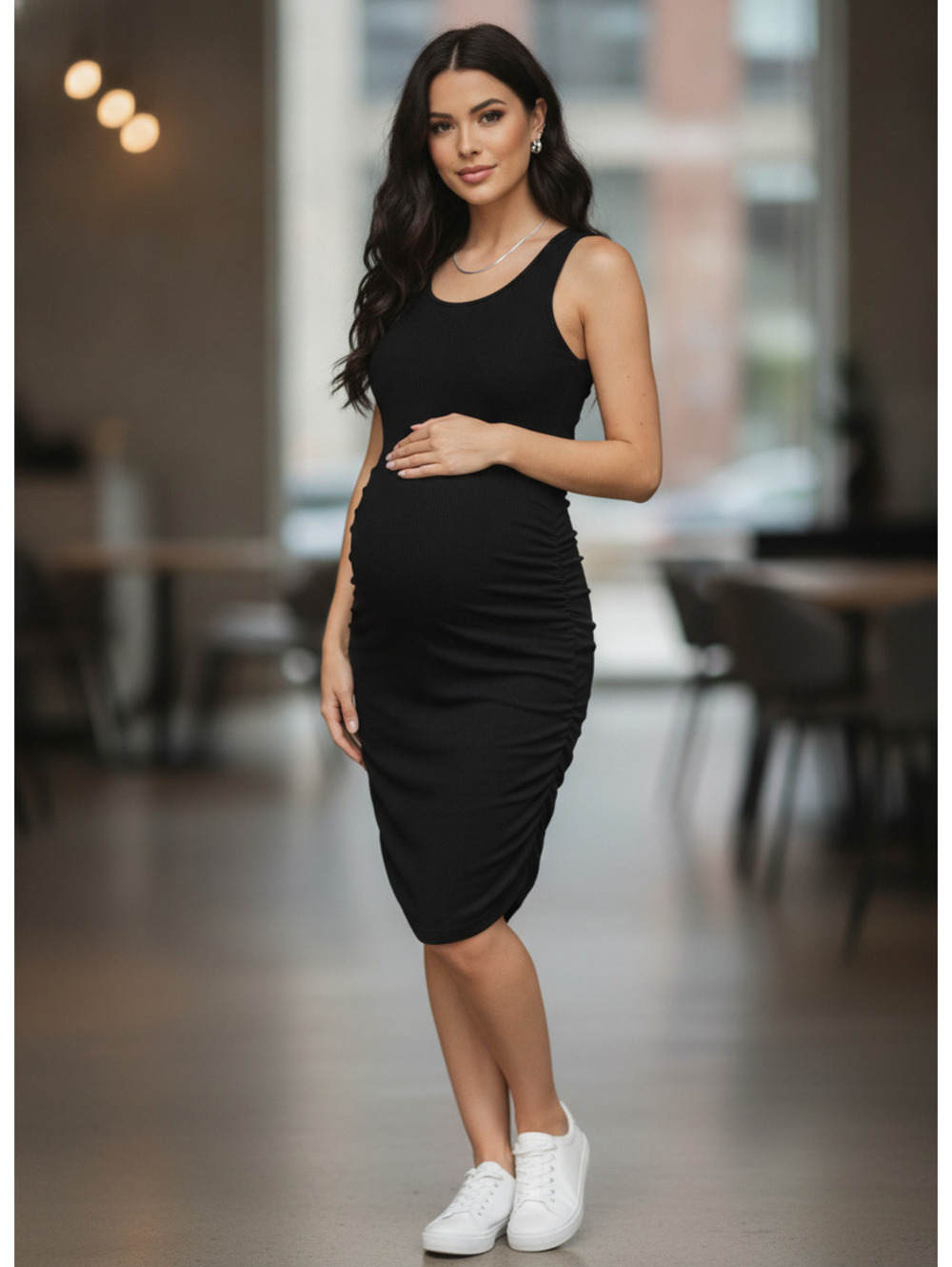 Victoria's Secret Black Sleeveless Midi Dress Medium